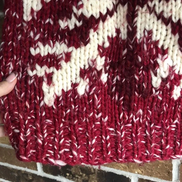 Vintage Y2K EXPRESS Hand Knit Wool & Alpaca Snowflake Sweater - Picture 3 of 7